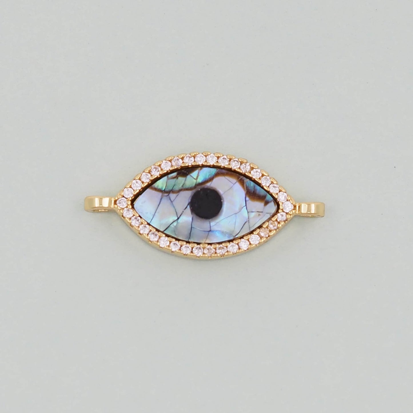 Gold Evil Eye Connector Charms,18K Gold Filled Evil Eye Pendant,Evil Eye Charm Bracelet Necklace for DIY Jewelry Making Supply