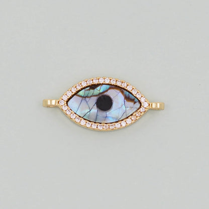 Gold Evil Eye Connector Charms,18K Gold Filled Evil Eye Pendant,Evil Eye Charm Bracelet Necklace for DIY Jewelry Making Supply