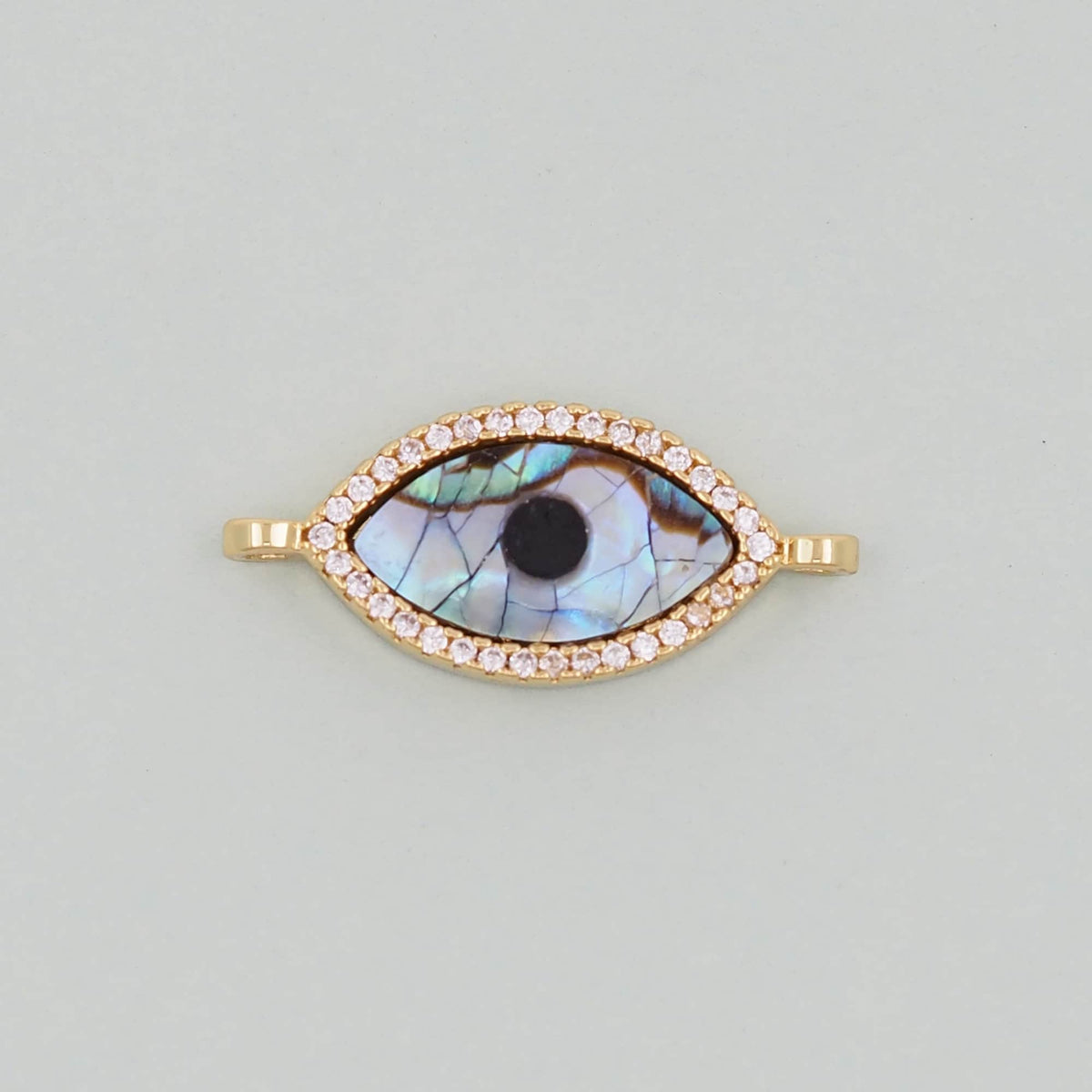 18K Gold Filled Evil Eye Connector for Jewelry Making