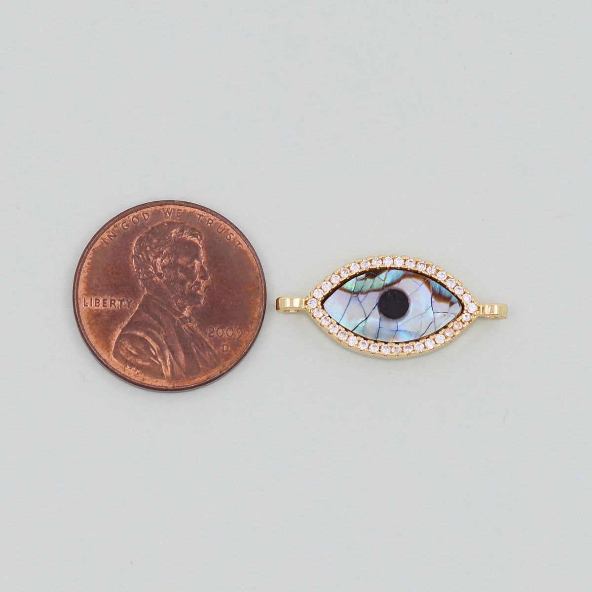 Gold Evil Eye Connector Charms,18K Gold Filled Evil Eye Pendant,Evil Eye Charm Bracelet Necklace for DIY Jewelry Making Suppl