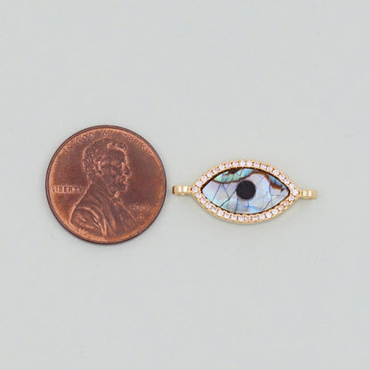 Gold Evil Eye Connector Charms,18K Gold Filled Evil Eye Pendant,Evil Eye Charm Bracelet Necklace for DIY Jewelry Making Suppl