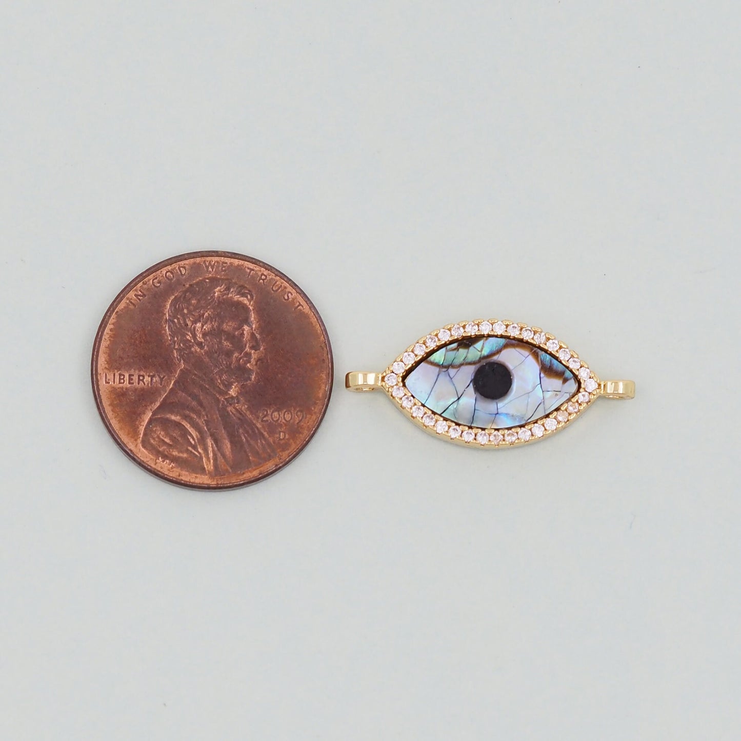 Gold Evil Eye Connector Charms,18K Gold Filled Evil Eye Pendant,Evil Eye Charm Bracelet Necklace for DIY Jewelry Making Supply