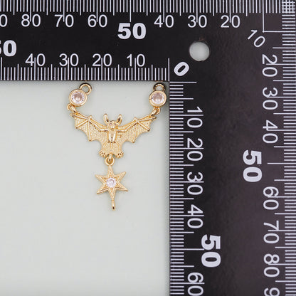 Gold bat Charms,18K Gold Filled bat Pendant,bat Charm Bracelet Necklace for DIY Jewelry Making Supply