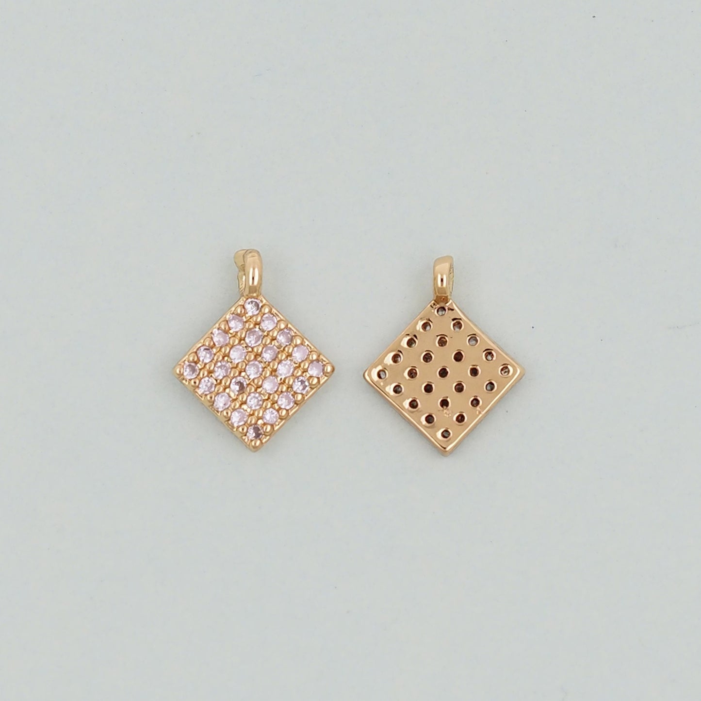 Gold rhombus Charms,18K Gold Filled rhombus Pendant,geometry Charm Bracelet Necklace for DIY Jewelry Making Supply