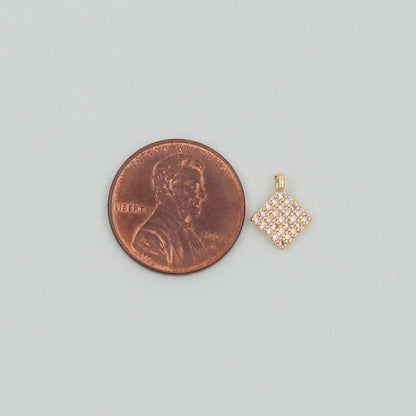 Gold rhombus Charms,18K Gold Filled rhombus Pendant,geometry Charm Bracelet Necklace for DIY Jewelry Making Supply