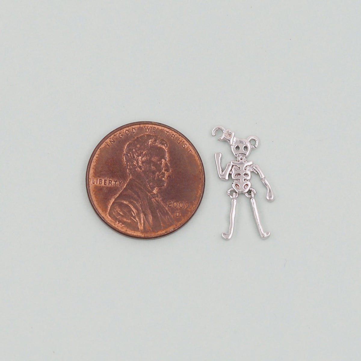 Gold Skeleton Charms,18K Gold Filled Skull Pendant Halloween Charm Bracelet Necklace for DIY Jewelry Making Supply