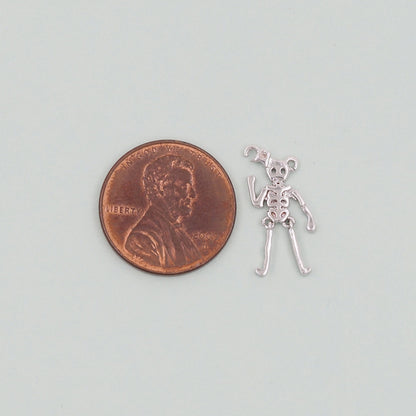 Gold Skeleton Charms,18K Gold Filled Skull Pendant Halloween Charm Bracelet Necklace for DIY Jewelry Making Supply