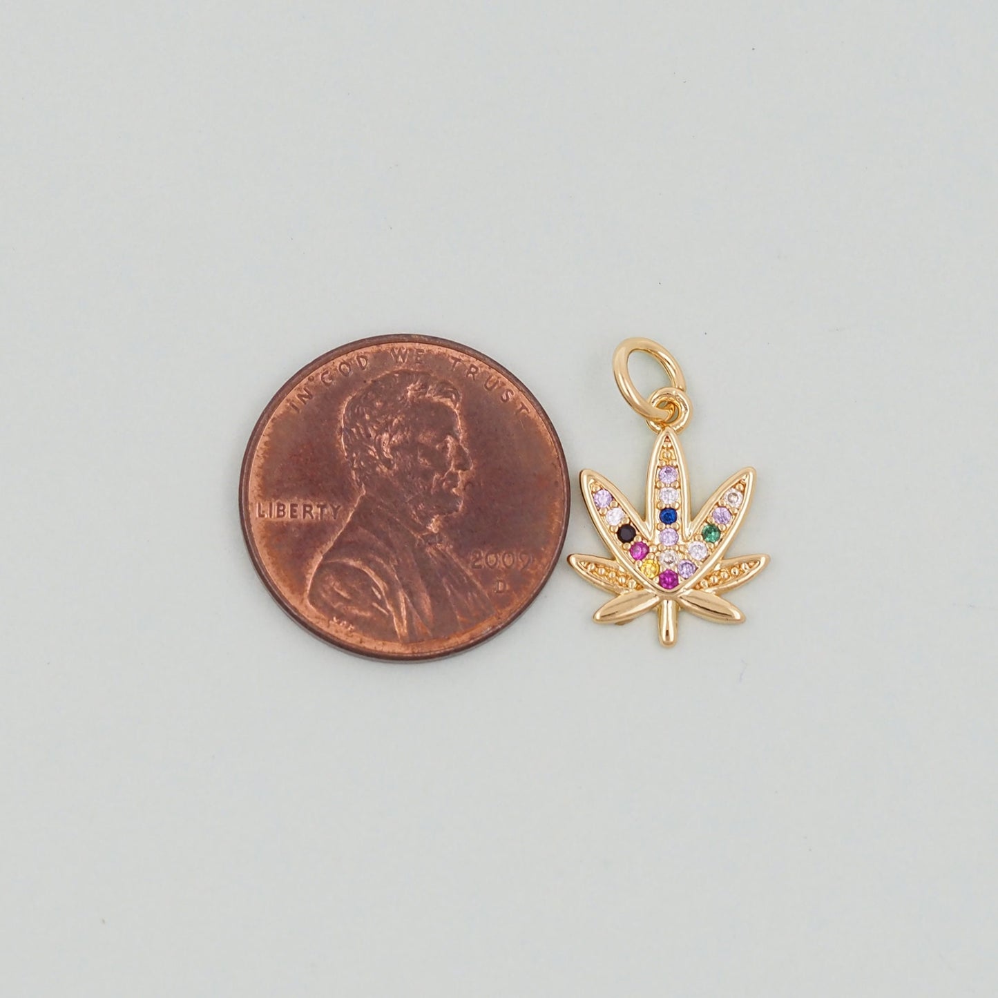 Gold Marijuana Leaf Charms,18K Gold Filled Weed Pendant,Silver lotus Charm Bracelet Necklace for DIY Jewelry Making Supply