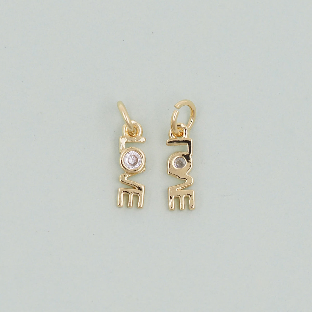18K Gold Filled Love Charm Pendant for Jewelry Making