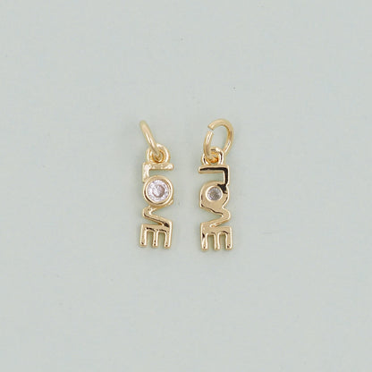 18K Gold Filled Love Charm Pendant for Jewelry Making