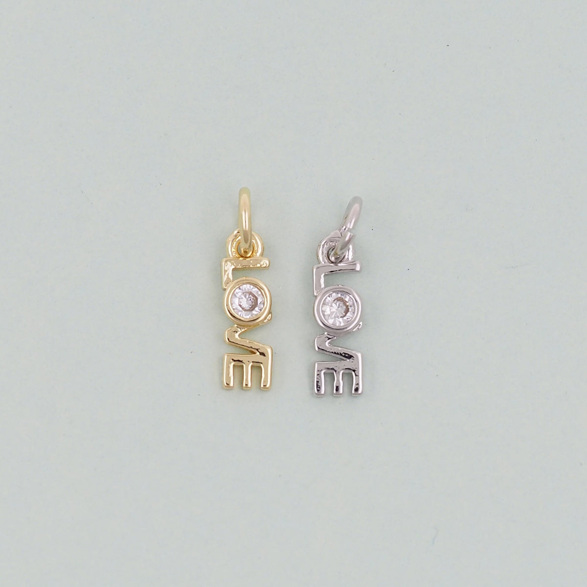 18K Gold Filled Love Charm Pendant for Jewelry Making