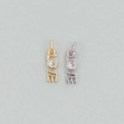 18K Gold Filled Love Charm Pendant for Jewelry Making