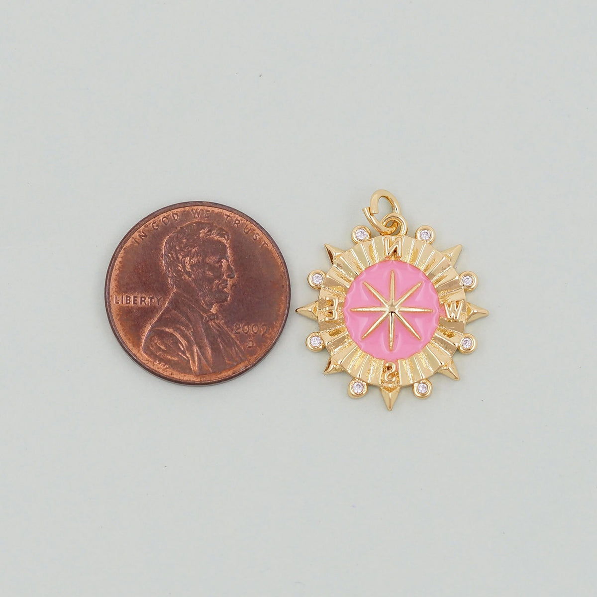 Gold compass Charms,18K Gold Filled Star  Pendant,Celestial Charm Bracelet Necklace for DIY Jewelry Making Supply
