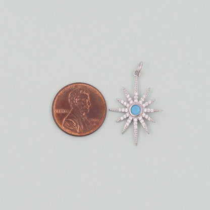 Gold Star Charms,18K Gold Filled Starburst Pendant,North Star Charm Bracelet Necklace for DIY Jewelry Making Supply