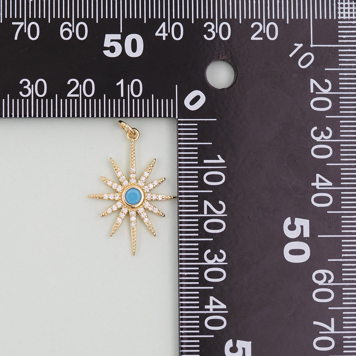 Gold Star Charms,18K Gold Filled Starburst Pendant,North Star Charm Bracelet Necklace for DIY Jewelry Making Supply