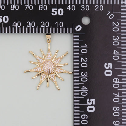 Gold Sun Charms,18K Gold Filled Sun Pendant,Celestial Charm Bracelet Necklace for DIY Jewelry Making Supply