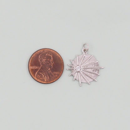 Gold Sun Charms,18K Gold Filled Sun Pendant,Celestial Charm Bracelet Necklace for DIY Jewelry Making Supply
