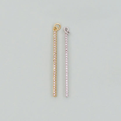 Gold Strip Charms,18K Gold Filled Bar Pendant,Geometry Silver Bar Charm Bracelet Necklace for DIY Jewelry Making Supply