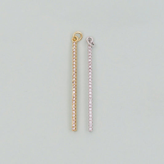 Gold Strip Charms,18K Gold Filled Bar Pendant,Geometry Silver Bar Charm Bracelet Necklace for DIY Jewelry Making Supply