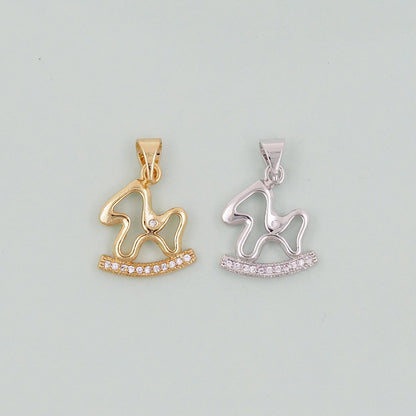 Gold Trojan horse Charms,18K Gold Filled Trojan horse Pendant,Trojan horse Charm Bracelet Necklace for DIY Jewelry Making Sup