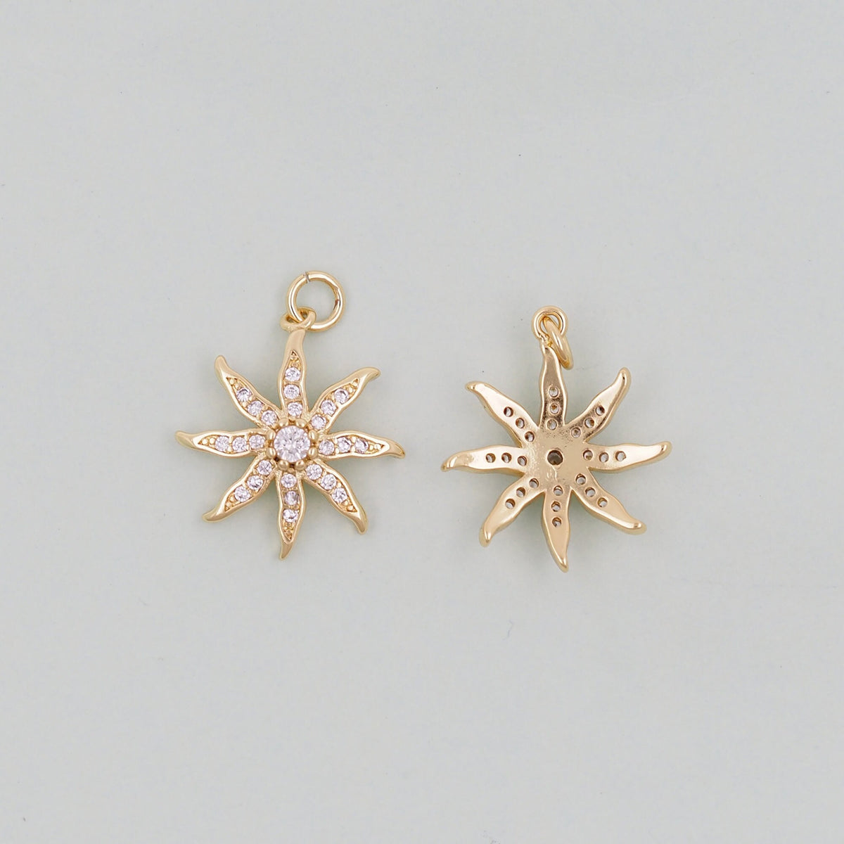 18K Gold Filled Sun Charm Pendant for Jewelry Making
