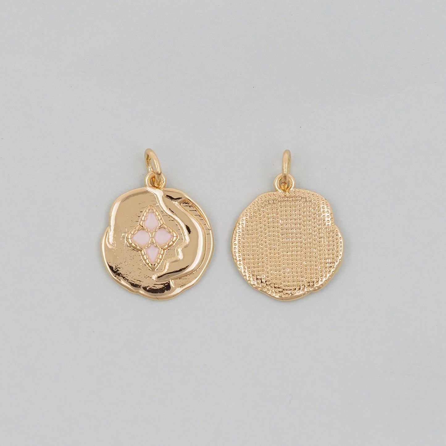 Gold geometry Charm,18K Gold Filled enamel Geometric Pendant Charm Bracelet Necklace for DIY Jewelry Making Supply