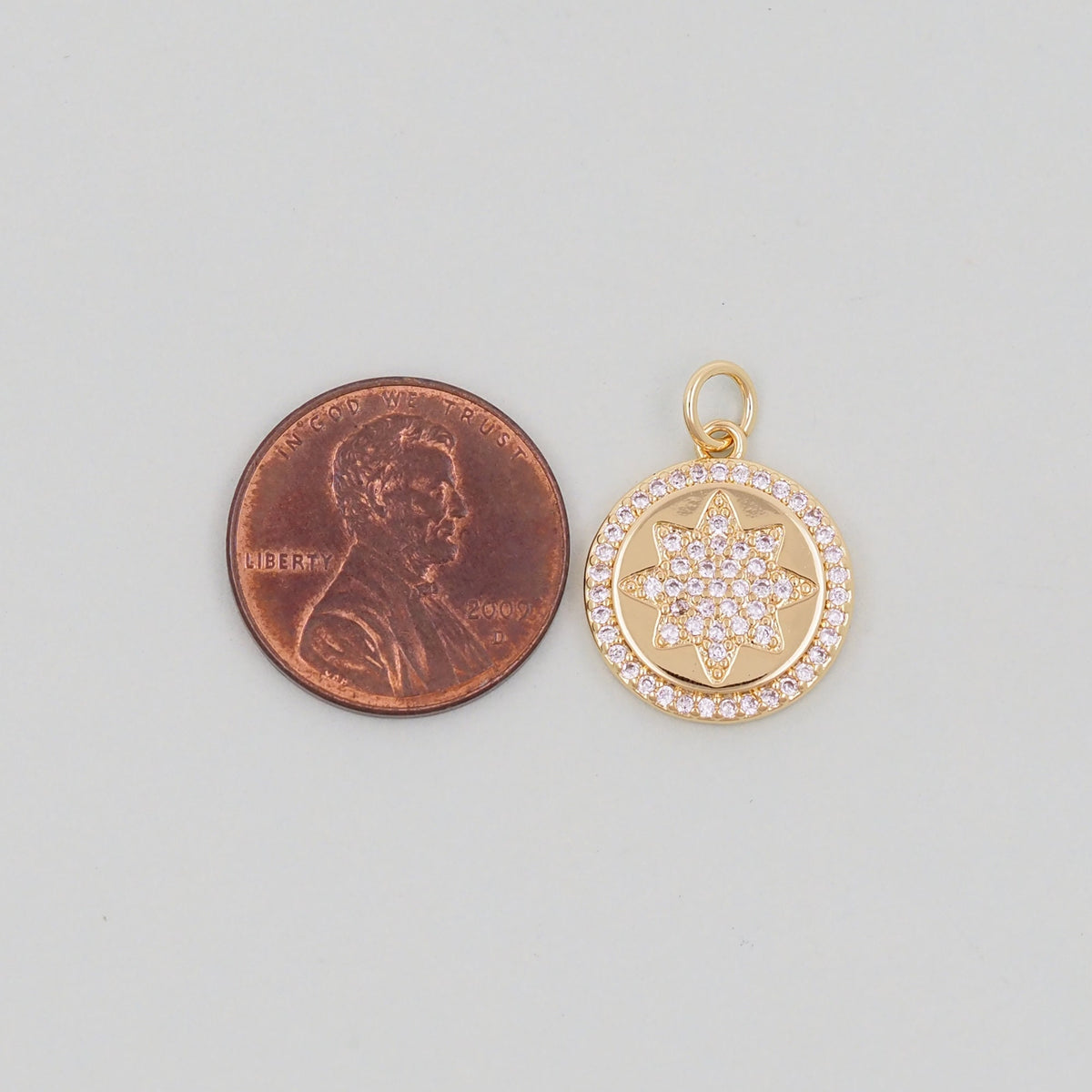 Gold Star Charms,18K Gold Filled Starburst Pendant,North Star Charm Bracelet Necklace for DIY Jewelry Making Supply