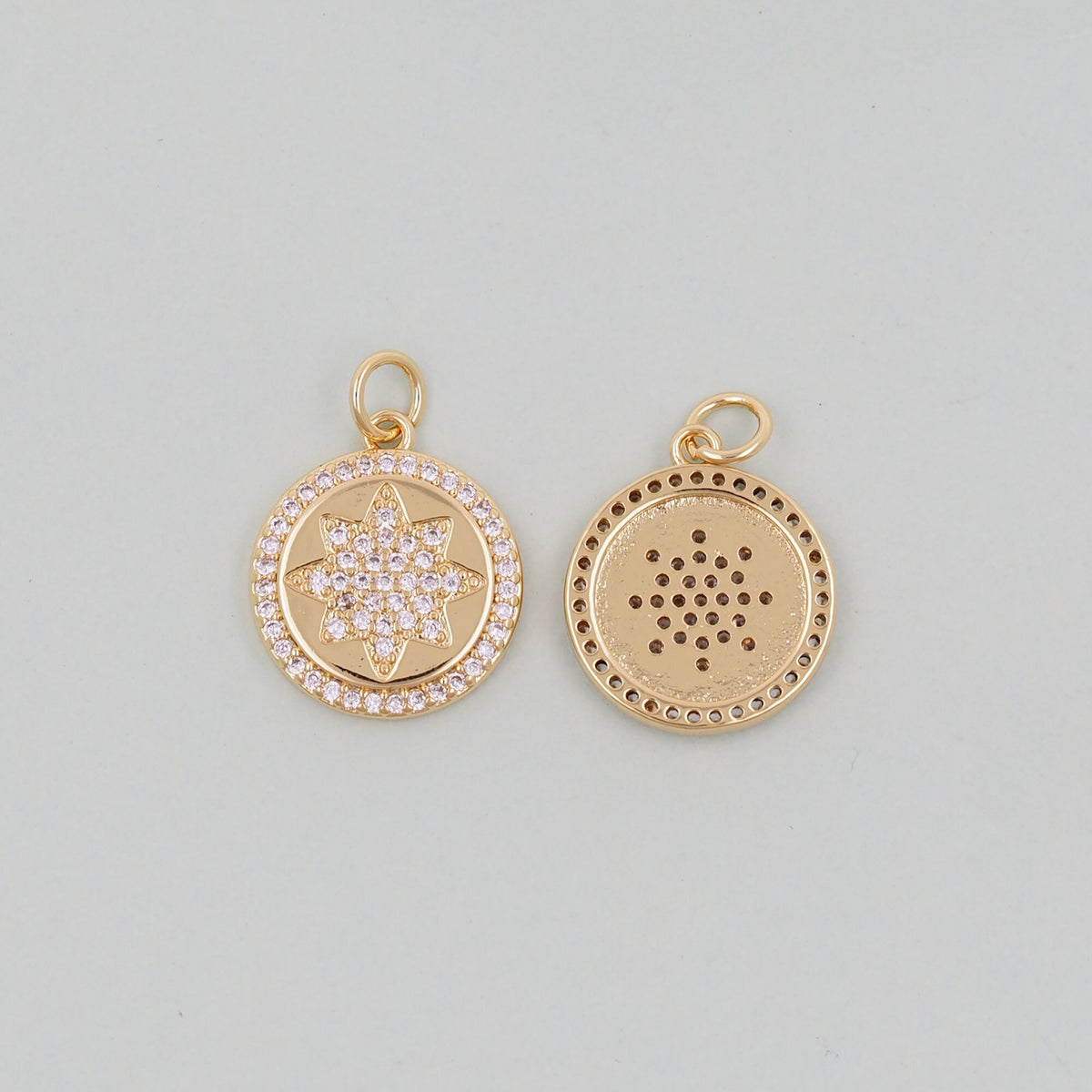 Gold Star Charms,18K Gold Filled Starburst Pendant,North Star Charm Bracelet Necklace for DIY Jewelry Making Supply
