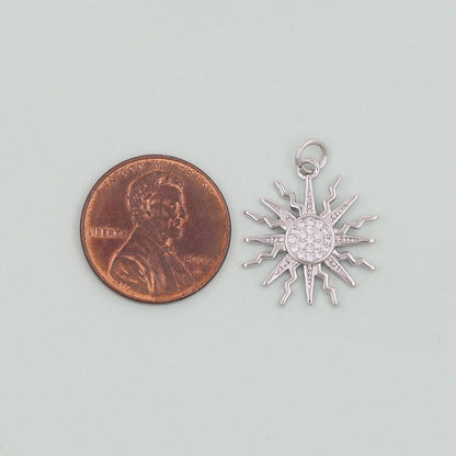 18K Gold Filled Sun Charm Pendant for Jewelry Making
