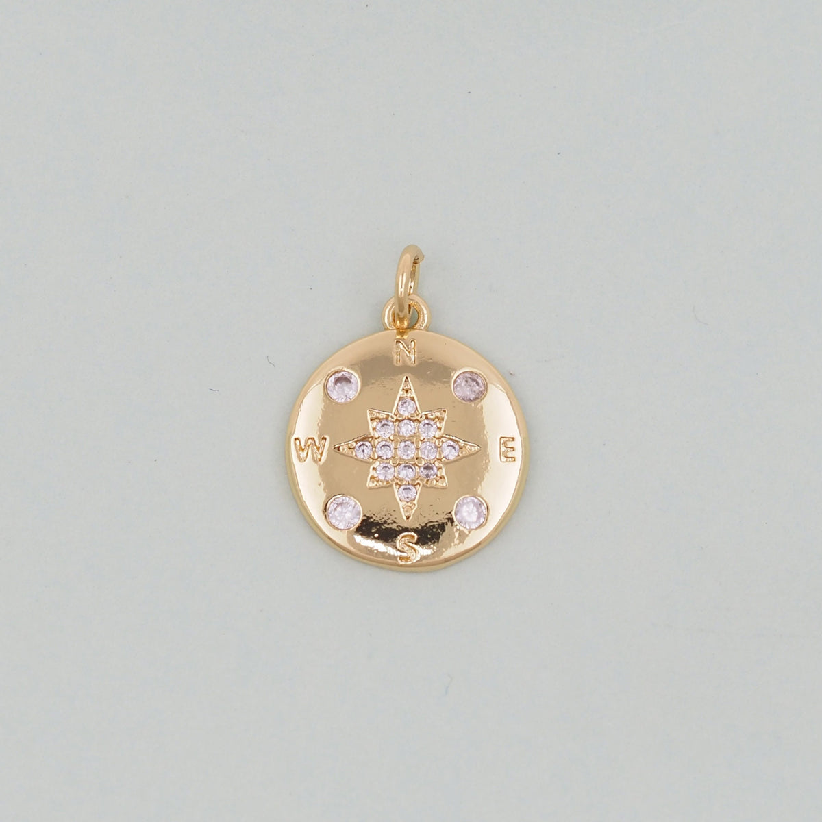 Gold Compass Charms,18K Gold Filled Starburst Pendant,North Star Charm Bracelet Necklace for DIY Jewelry Making Supply