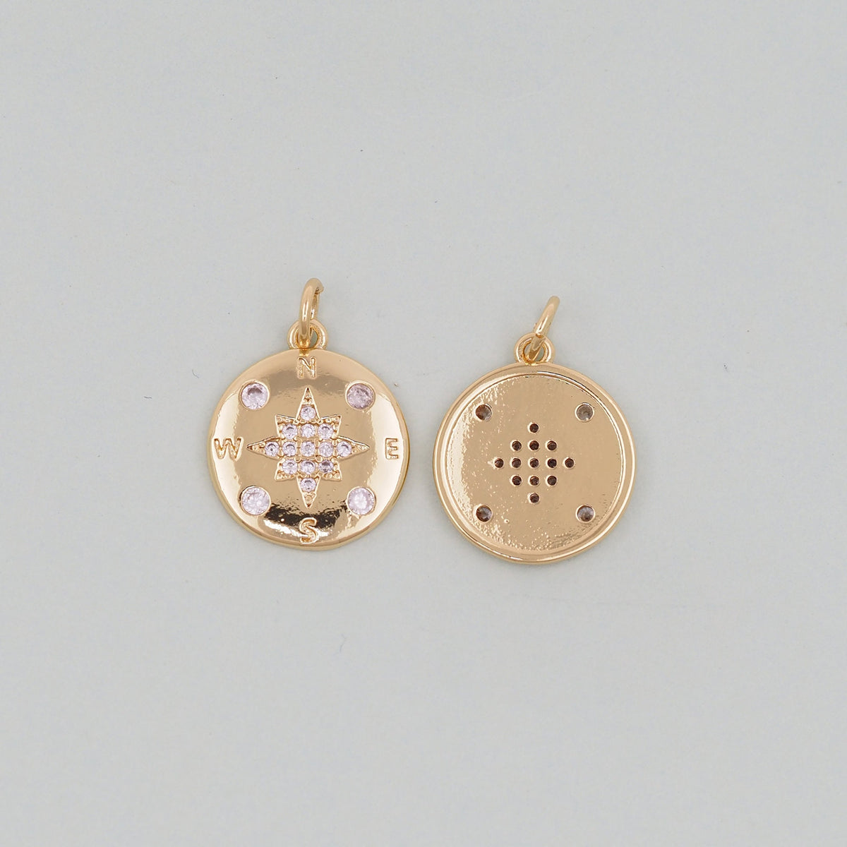 Gold Compass Charms,18K Gold Filled Starburst Pendant,North Star Charm Bracelet Necklace for DIY Jewelry Making Supply