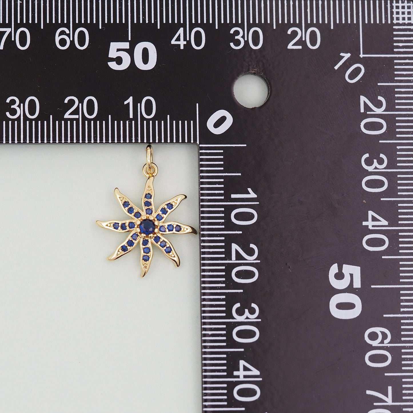 Gold Sun Charms,18K Gold Filled Starburst Pendant,North Star Charm Bracelet Necklace for DIY Jewelry Making Supply
