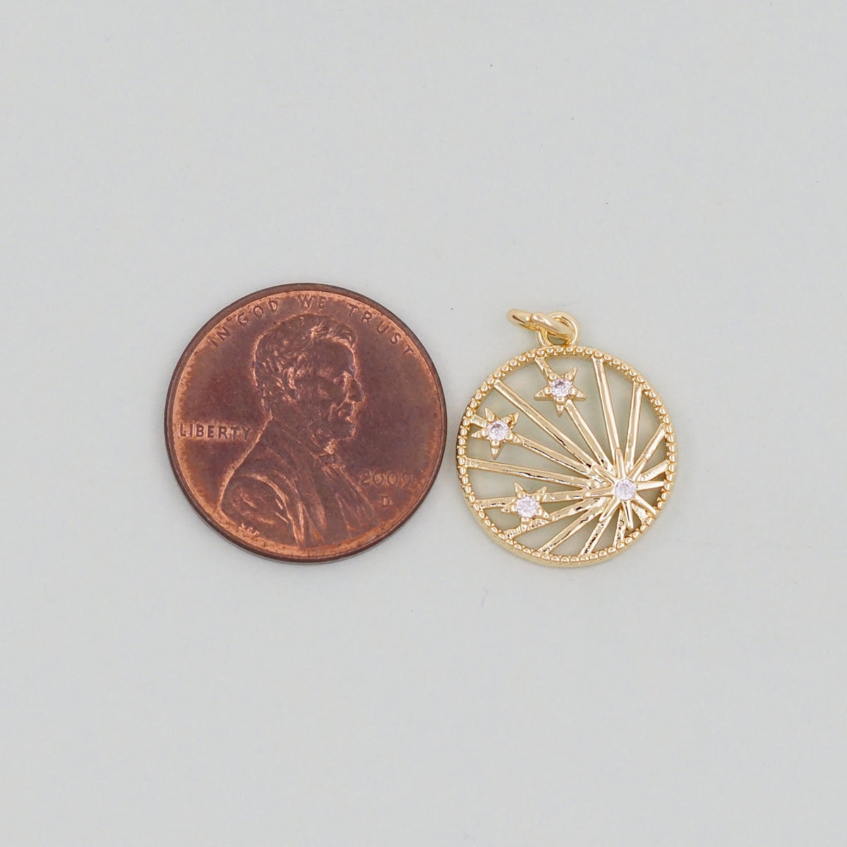 18K Gold Filled Sun Charm Pendant for Jewelry Making