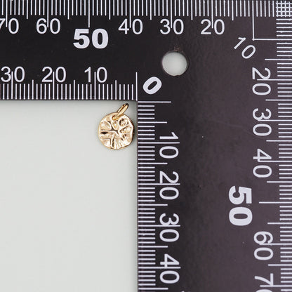 18K Gold Filled Round Charm Pendant for Jewelry Making