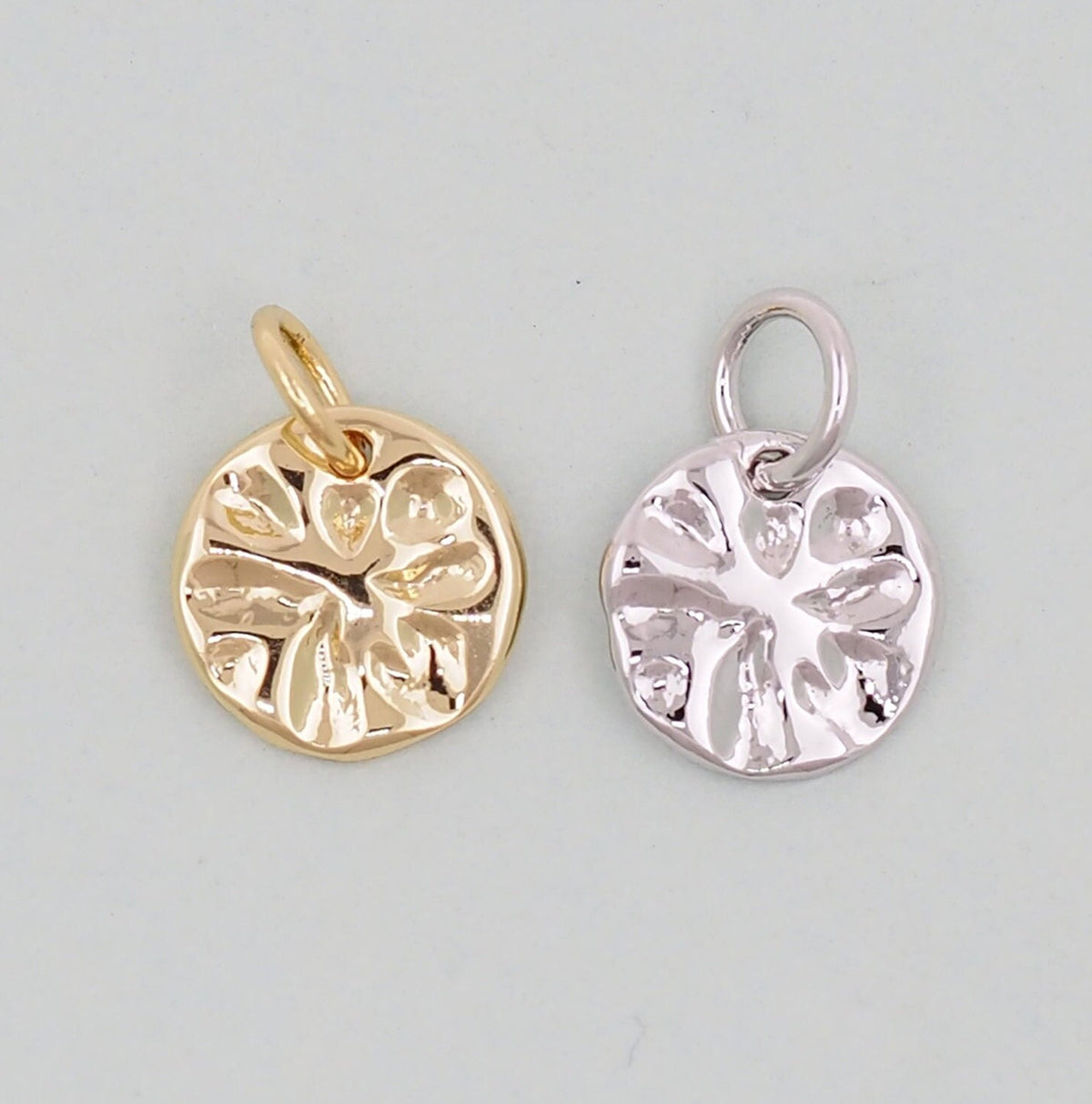 18K Gold Filled Round Charm Pendant for Jewelry Making