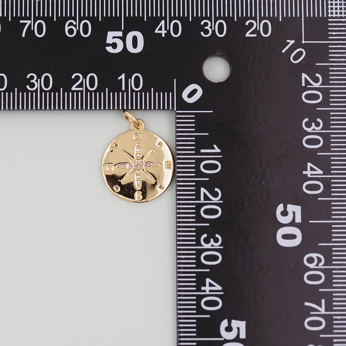 Gold Compass Charms,18K Gold Filled Starburst Pendant,North Star Charm Bracelet Necklace for DIY Jewelry Making Supply