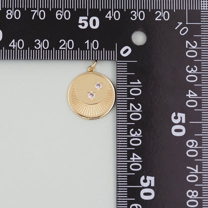 Gold Moon Star Charms,18K Gold Filled CZ Moon Pendant,Celestial Charm Bracelet Necklace for DIY Jewelry Making Supply