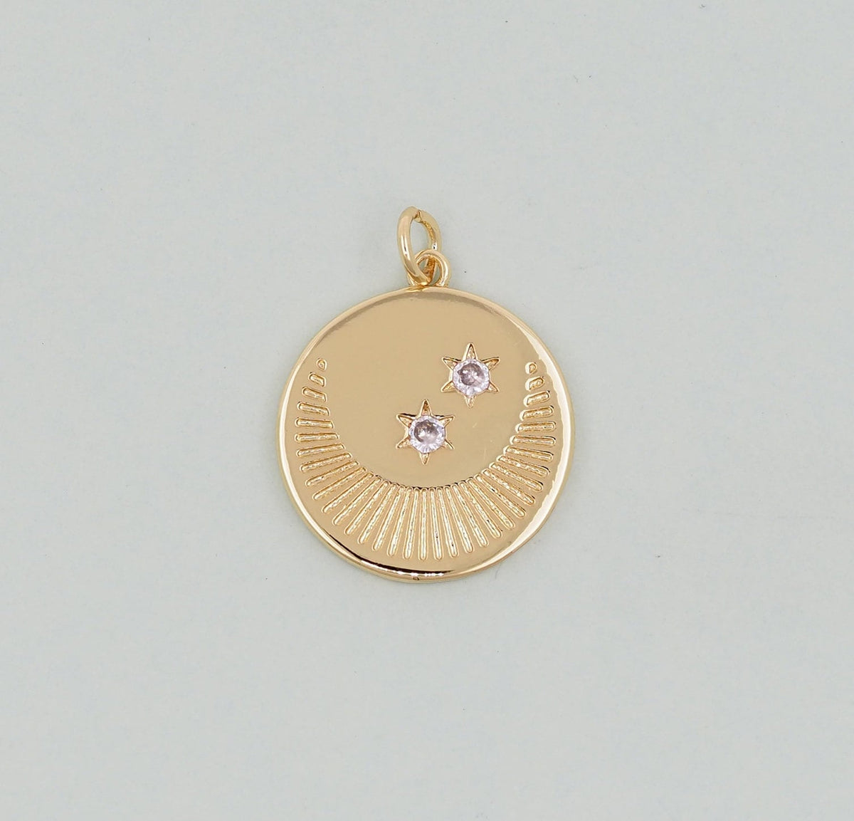 Gold Moon Star Charms,18K Gold Filled CZ Moon Pendant,Celestial Charm Bracelet Necklace for DIY Jewelry Making Supply