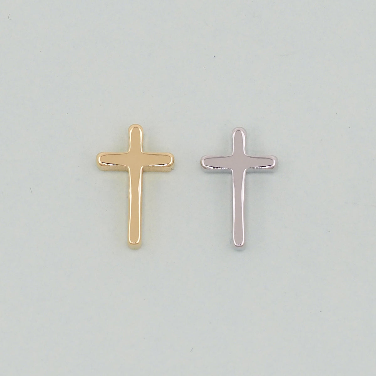 Gold Cross Charms,18K Gold Filled Cross Pendant,Silver Religious Charm Bracelet Necklace for DIY Jewelry Making Supply