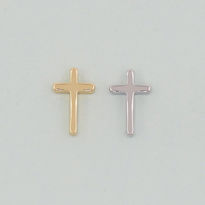 Gold Cross Charms,18K Gold Filled Cross Pendant,Silver Religious Charm Bracelet Necklace for DIY Jewelry Making Supply