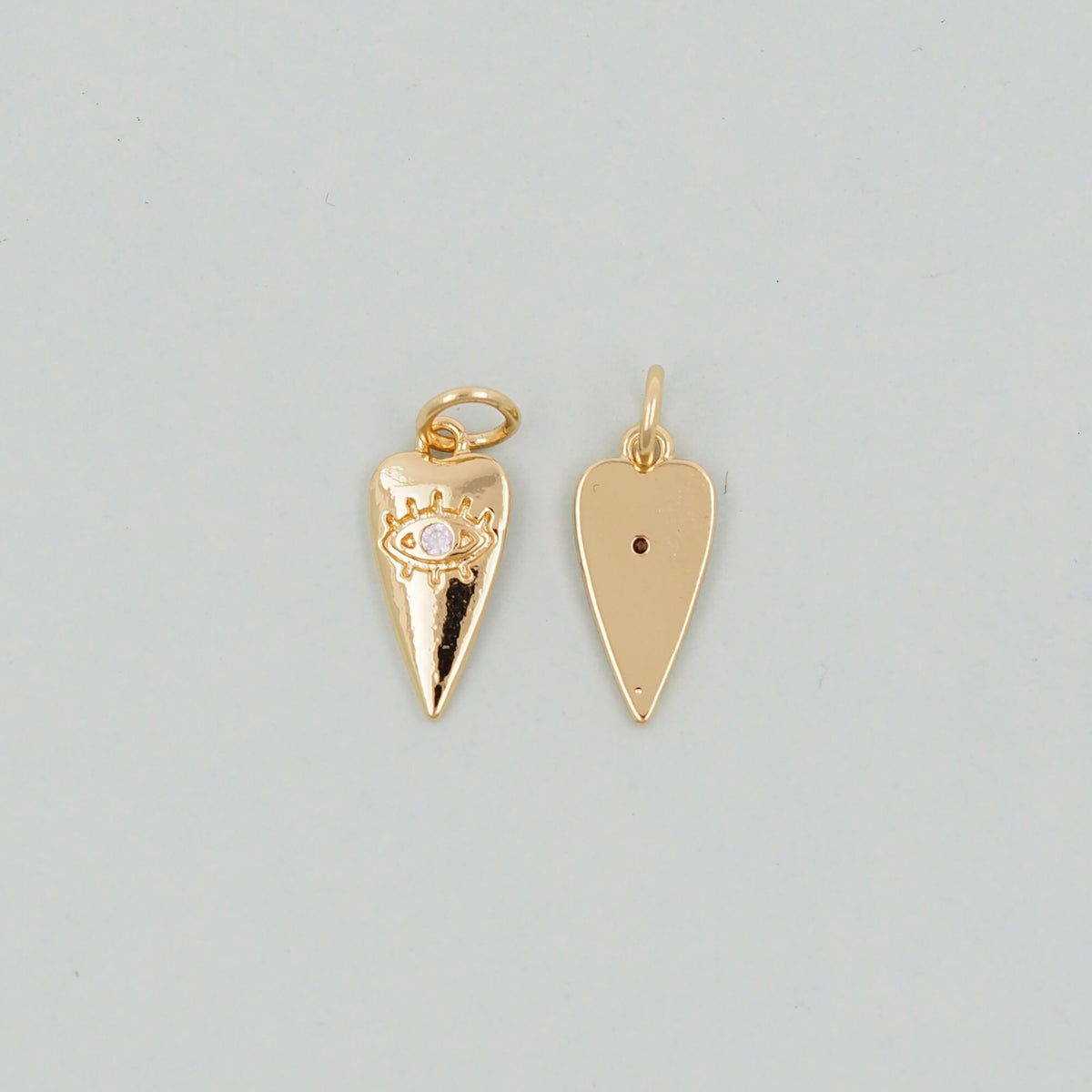 18K Gold Filled Heart Charm Pendant for Jewelry Making