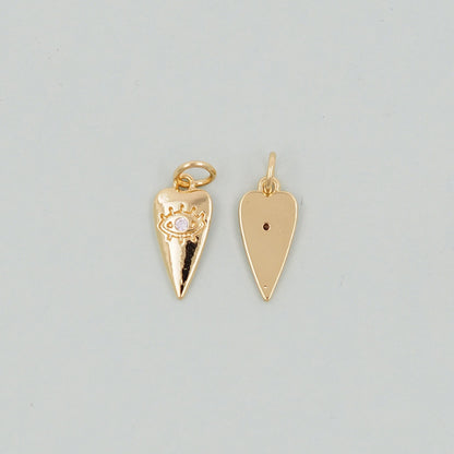 18K Gold Filled Heart Charm Pendant for Jewelry Making