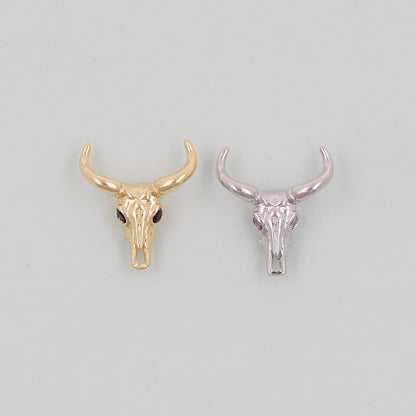 Gold Bull Head Charms,18K Gold Filled bull head Pendant,Silver bull head Charm Bracelet Necklace for DIY Jewelry Making Suppl