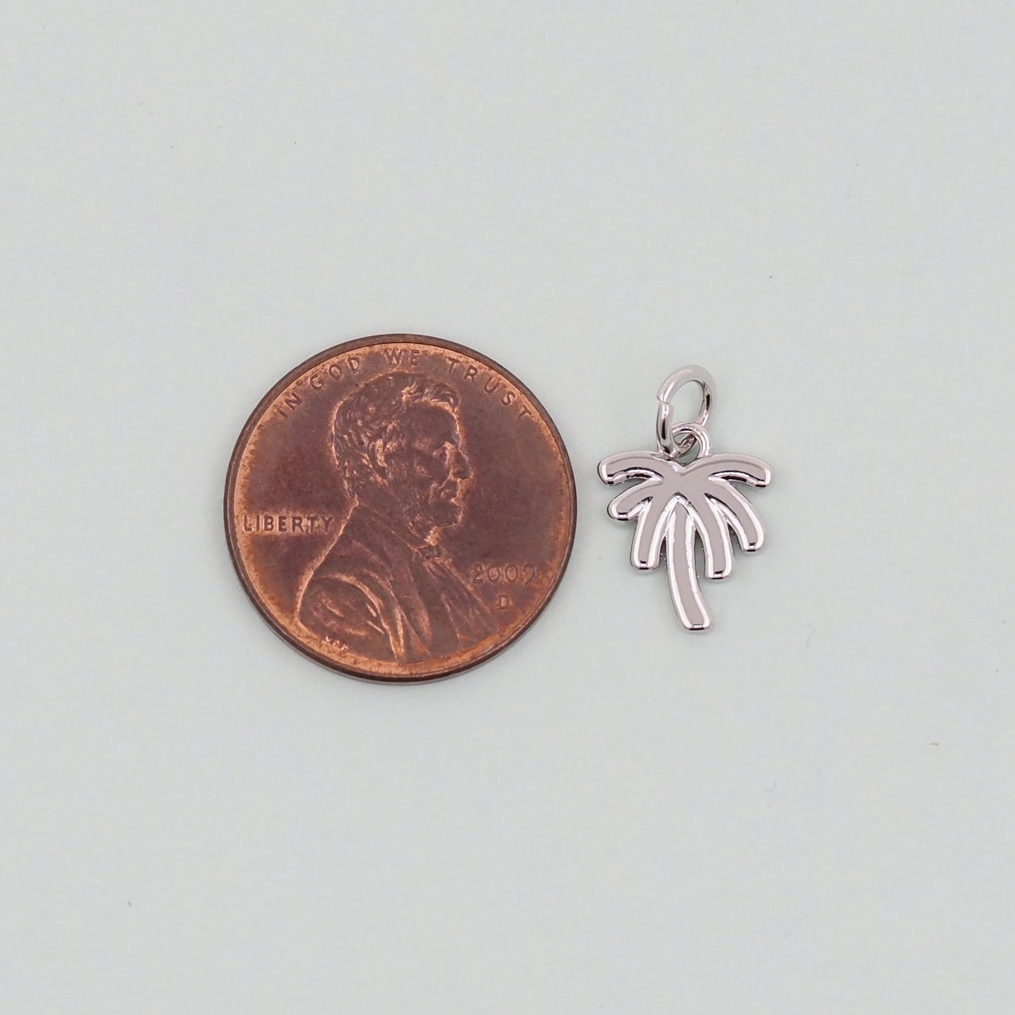 Gold Palm Tree Charms,18K Gold Filled Palm tree Pendant,Silver coconut tree Charm Bracelet Necklace for DIY Jewelry Making Supply