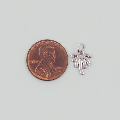 Gold Palm Tree Charms,18K Gold Filled Palm tree Pendant,Silver coconut tree Charm Bracelet Necklace for DIY Jewelry Making Supply