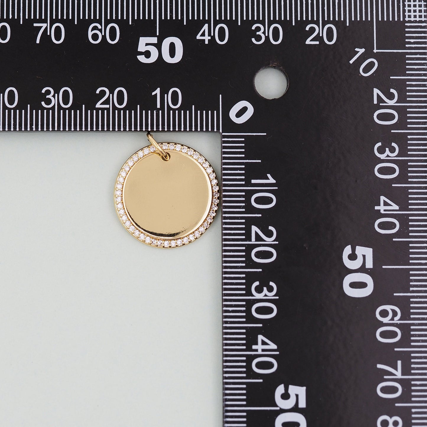 Gold Round Charms,18K Gold Filled Round Pendant,Silver geometry Charm Bracelet Necklace for DIY Jewelry Making Supply