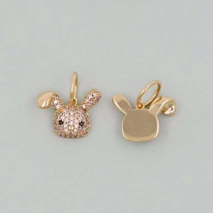 Gold rabbit Charms,18K Gold Filled rabbit Pendant,Silver rabbit Charm Bracelet Necklace for DIY Jewelry Making Supply