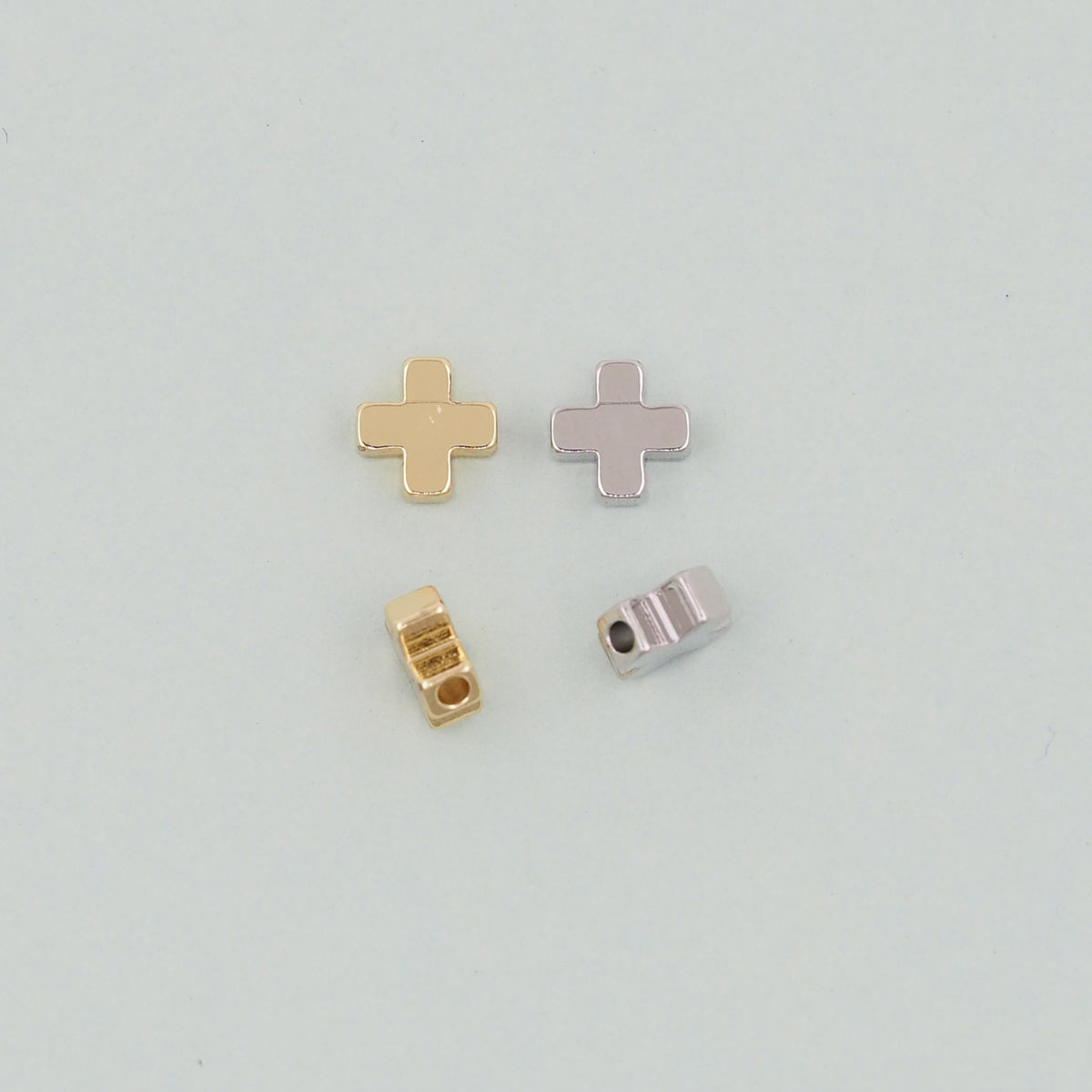 18K Gold Filled Cross Jewelry Beads 2 mm for Jewelry Making