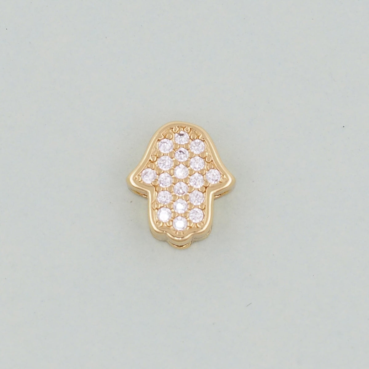 18K Gold Filled Hamsa Charm Pendant for Jewelry Making