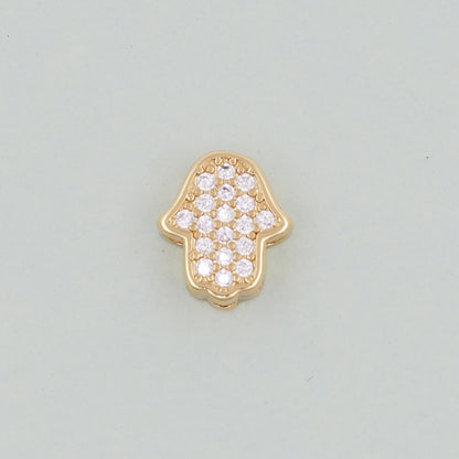 18K Gold Filled Hamsa Charm Pendant for Jewelry Making